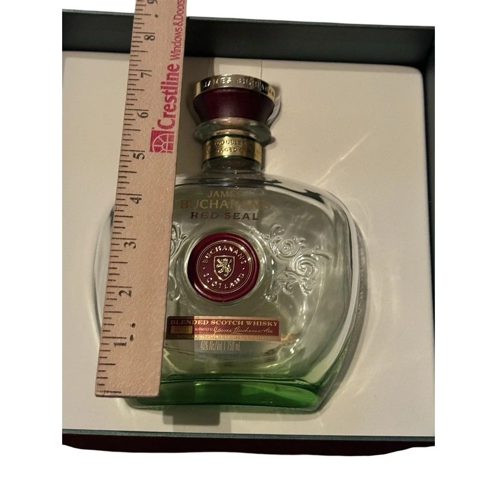 James Buchanan's Red Seal Empty Scotch Whisky Decanter Bottle w/ Box Barware